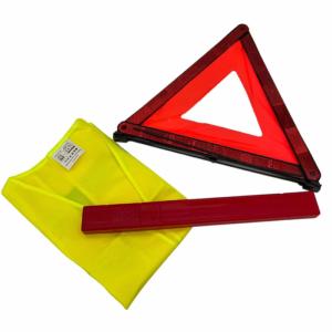 KIT TRIANGLE DE SIGNALISATION ET GILET JAUNE POUR VOITURE