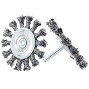 BROSSES METALLIQUES CIRCULAIRES 75 mm FILS TORSADES POUR PERCEUSE 2pc