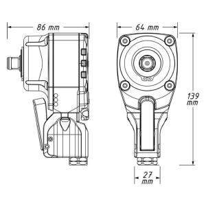 CLE A CHOC 1/2 PNEUMATIQUE COMPACTE TWINTURBO 550 Nm - HAZET 9012PTT