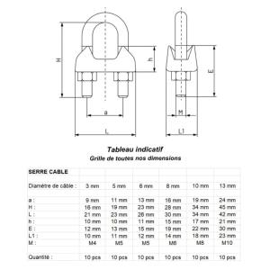 SERRE CABLE A ETRIER EN ACIER ZINGUE