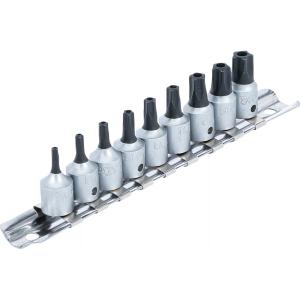EMBOUTS TOURNEVIS TORX TS PENTALOBE 5 PANS PERCES - JEU DE 9 EMBOUTS