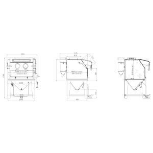 CABINE DE SABLAGE AVEC ASPIRATION 990L