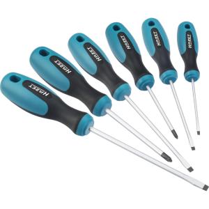 JEU 6 TOURNEVIS PLATS ET CRUCIFORMES, MANCHE ANTIDERAPANT ERGONOMIQUE