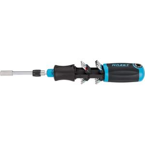 TOURNEVIS A CLIQUET PORTE EMBOUT AVEC MAGASIN DE 12 EMBOUTS INTEGRE