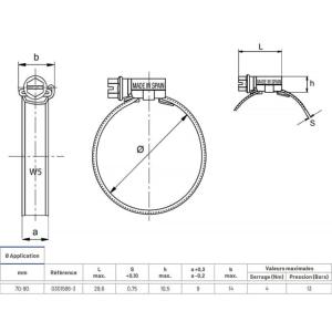 BOÎTE 50 COLLIERS DE DURITE MIKALOR - SERRAGE 70-90 MM - INOX 316 W5