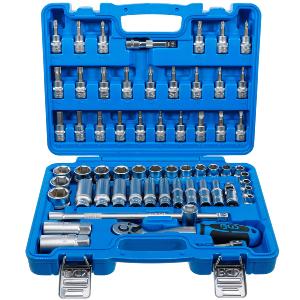 COFFRET DOUILLES 6 PANS METRIQUES et EMBOUTS BGS CARRE 3/8" - 61 PCS