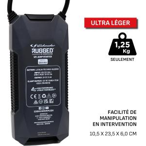 BOOSTER, DEMARREUR BATTERIE LITHIUM 2500A 12V (10L ESSENCE/7L DIESEL)