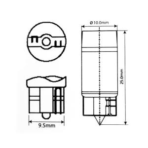 2 AMPOULES LED WEDGE W5W, 12/24 VOLTS 0.5 WATTS CULOT W2.1X9.5D