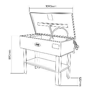 FONTAINE 150L JBM POUR NETTOYAGE ET DEGRAISSAGE DES PIECES MECANIQUES