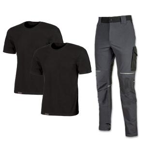 KIT VETEMENTS PRINTEMPS/ETE 2 TEE-SHIRT + 1 PANTALON DE TRAVAIL WORLD