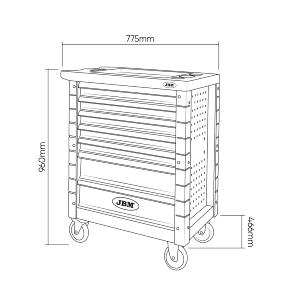 SERVANTE D'ATELIER 7 TIROIRS COMPLETE AVEC 172 OUTILS