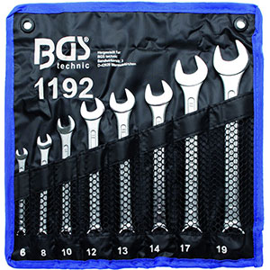 CLES MIXTES DE 6 à 19 mm - TROUSSE DE 8 CLES FINITION CHROMEE BGS