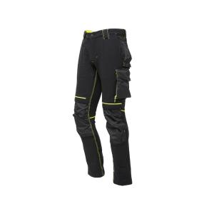 PANTALON DE TRAVAIL LOURD TISSU U-4 STRETCH ATOM BLACK CARBON U-POWER