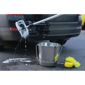 ENSEMBLE, JEU DE 3 SEAUX EN ACIER INOXYDABLE DE 8, 12 ET 16 LITRES