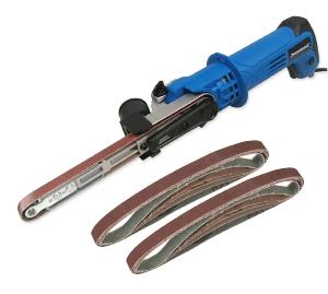 PONCEUSE, LIME ELECTRIQUE  BANDE ETROITE + 10 BANDES ABRASIVES