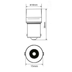 AMPOULE LED R5W, 12/24 VOLTS 5 WATTS CULOT BA15S TYPE GRAISSEUR