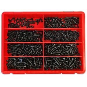 ASSORTIMENT DE VIS A TOLE AUTOPERCEUSES NOIRES TORX ET CRUCIFORMES