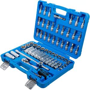 COFFRET DOUILLES 6 PANS METRIQUES et EMBOUTS BGS CARRE 3/8" - 61 PCS
