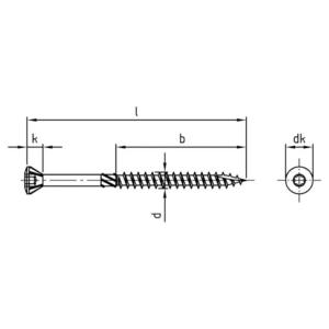 200 VIS DE TERRASSE INOX A2 BRUNI AUTOFOREUSE TETE DECORATIVE TORX 25