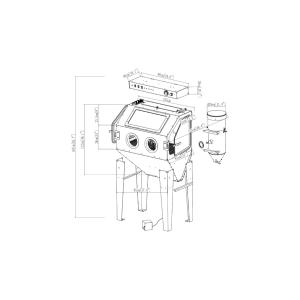 CABINE DE SABLAGE AVEC ASPIRATION 350L